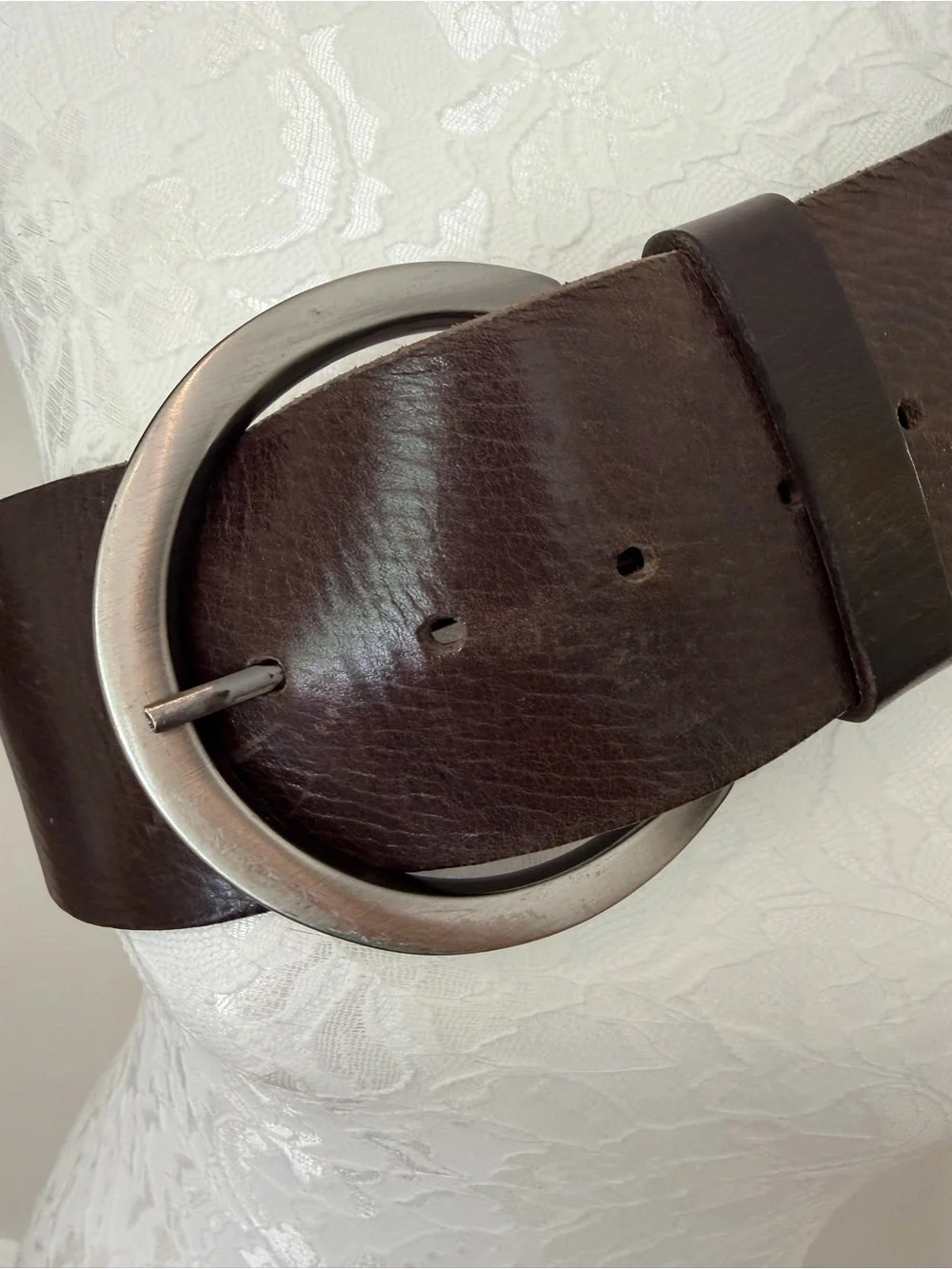 Ivan Grundahl Brown Leather Belt -3” Width Sz 95